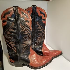 COPY - Ladies Tony Lama 1225 two tone leather boots. Size 7M